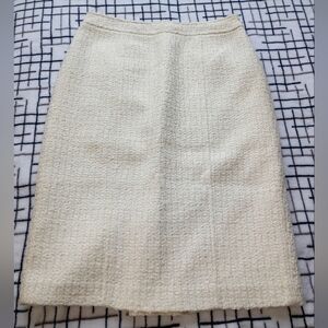 Anne Klein Size 4 Elegant Cream Tweed Skirt NWOT 1 FLAW